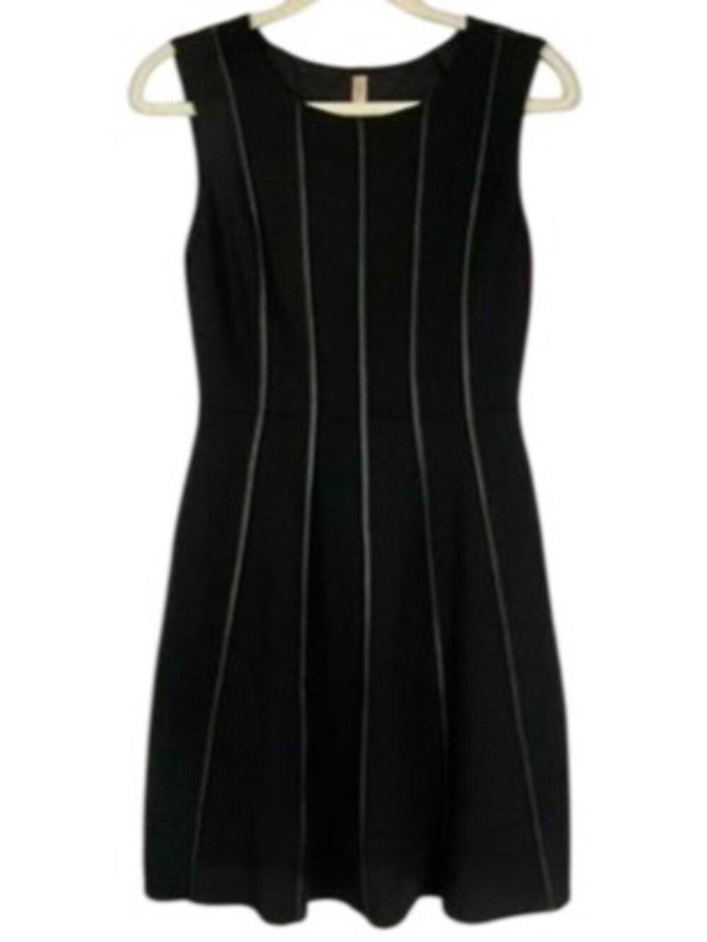 Bailey 44 Black A-Line Knit Midi Dress Trim Sleeveless Stretch Small